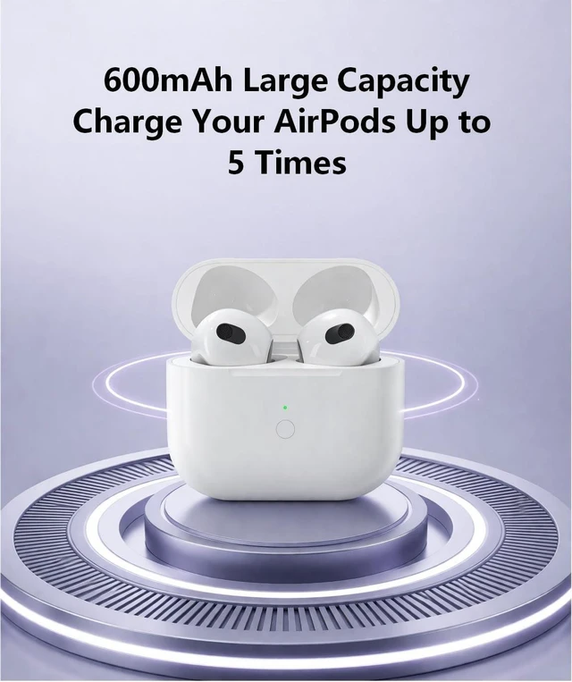 Alt view image 3 of 5 - Wireless Charging Case Replacement Compatible with AirPods 3rd Generation