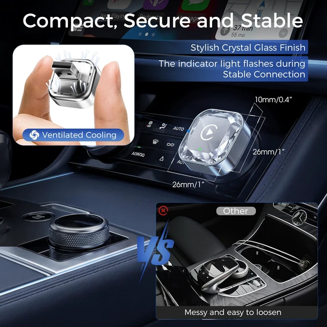 Alt view image 4 of 5 - Rexyzen 2-in-1 Wireless CarPlay& Android Auto Adapter, Wireless Forever