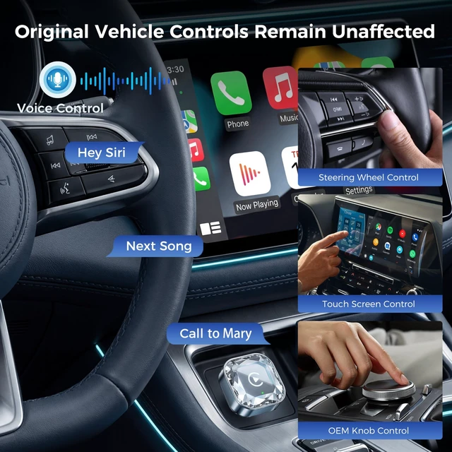 Alt view image 5 of 5 - Rexyzen 2-in-1 Wireless CarPlay& Android Auto Adapter, Wireless Forever