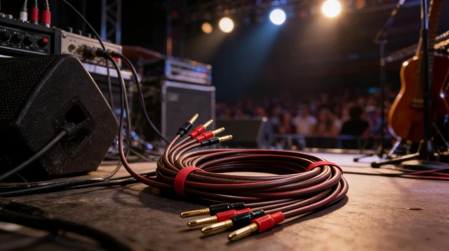 Alt view image 5 of 5 - Jonronfey 14-Gauge Pure Copper Speaker Cable, 9.9ft (3m), Burgundy