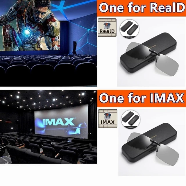 Alt view image 5 of 5 - AoHeng Cinema 3D Clip on Glasses for RealD IMAX 3D Movie,Lighter,Clearer,Brighter(2Pack)