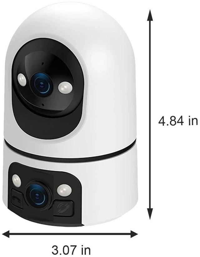 Alt view image 5 of 5 - G GENLEAS 2K Ultra HD Dual Lens WiFi Security Camera, Pan Tilt Indoor Surveillance Cam, Full Color Night Vision, 2-Way Audio Motion Detection, 300 Pan 60 Tilt, 2 Pack for Home Shop (No SD Card)