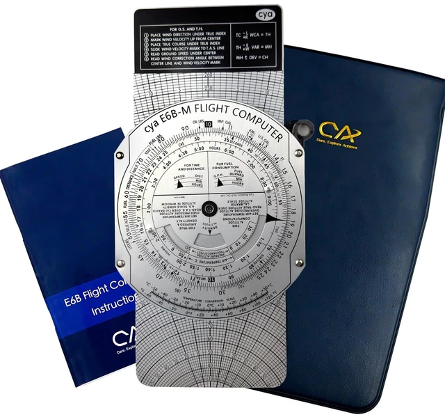 Main image of CYA E6B Metal Flight Computer, Upgrade Aviation Pilot Flight Computer Calculator Standard Flying Training Student