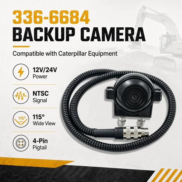Alt view image 2 of 5 - 336-6684 Rear View Backup Camera Compatible with Caterpillar Equipment
