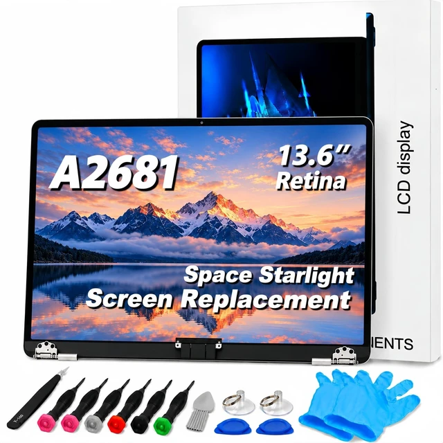 Main image of Lihavqyx A2681 Screen Replacement with Sleep Sensor Cable for Mac14,2 MacBook Air 13.6" M2 2022 A2681 EMC 4074 13.6 inches 2560x1664 Full LCD Screen Display Complete AssemblyStarlight White
