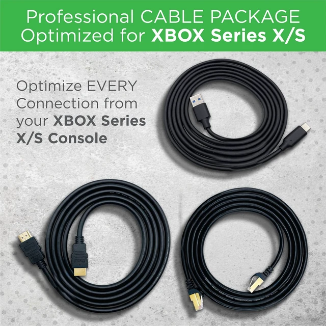 Alt view image 2 of 5 - BrightOn Optimized Cable Package Compatible with Xbox Series X/S ^^ 8K HDMI 2.1 HDR Black Cable 8K@60Hz/4K@120Hz ^^ CAT 7 Super High Speed Ethernet Cable ^^ Fast Charge (USB A to USB C) (2 Meter Cable