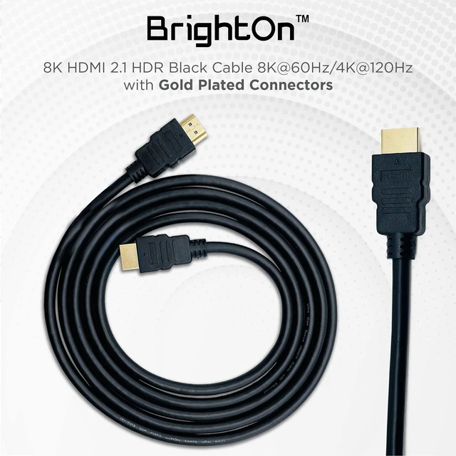 Alt view image 5 of 5 - BrightOn Optimized Cable Package Compatible with Xbox Series X/S ^^ 8K HDMI 2.1 HDR Black Cable 8K@60Hz/4K@120Hz ^^ CAT 7 Super High Speed Ethernet Cable ^^ Fast Charge (USB A to USB C) (2 Meter Cable