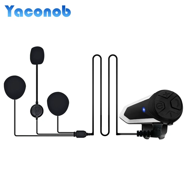 Alt view image 3 of 5 - Yaconob Motorcycle Bluetooth Headset BT-S3NS 1000m Motorcycle Helmet Bluetooth Radio Intercom Wireless Interphone to 2-3 Riders (Waterproof/Handsfree/Stereo Music/FM Radio/GPS/MP3 (1 Pack)