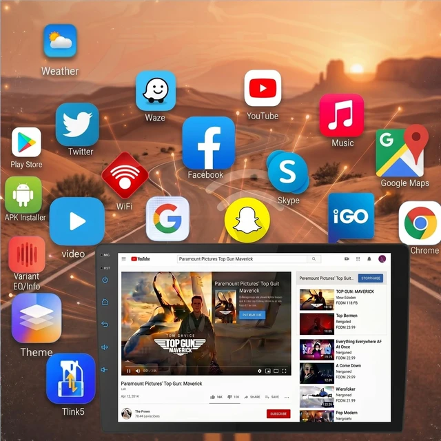 Alt view image 5 of 5 - Apinowin 10 Inch Android Car Stereo Double Din with Wireless CarPlay, 360 Panoramic Surround View System, HD Touchscreen Vehicle GPS Navigation, 4G+64G Car Android Radio with 360 Camera, Double