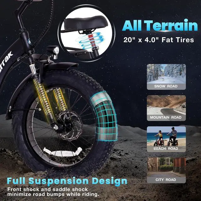 Alt view image 3 of 7 - Narrak Folding Electric Tricycle (Color: Black)