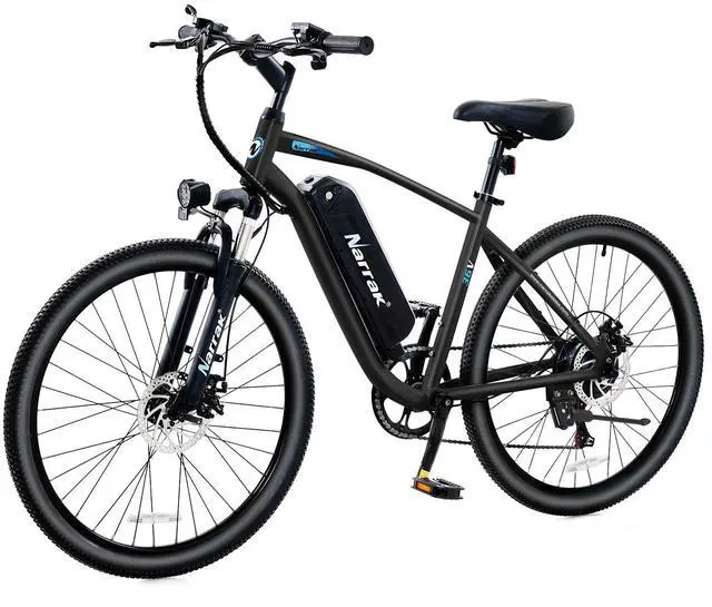 Main image of Narrak Electric Mountain Bike for Adults 26" Step-Over Commuting Ebike for Men Women with Peak Power 540W, 374WH Removable Battery, LCD Display, 7 Gears & Front Shock Absorber (Step Over - Black)