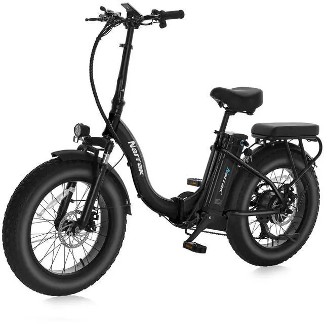 Main image of Fat Tire Folding Electric Bike, 48V & 624Wh Lithium Removable Battery, Peak 1100W Brushless Motor, Max Speed 28Mph, M5 Large LCD Display, Suspension, Step-Over/Thru Frame Step-thru Black