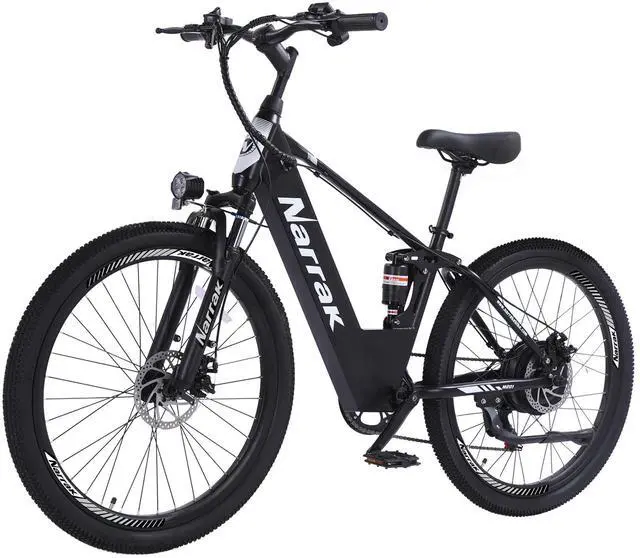 Main image of Electric Mountain Bike for Adults 26" Step-Over/Thru Commuter Ebike for Men Women, 1100W Peak Motor, 500Wh Removable Battery, LCD Display, 7-Speed, Front Suspension