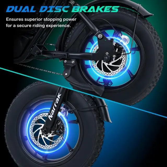 Alt view image 5 of 7 - Electric Bike for Adults,1100W Peak Motor 16" x 4.0 Fat Tires 28MPH E-Bike, 48V Removable Battery Dirt Bike, Dual Suspension & Brakes Motorcycle, 7-Speed, All Terrain for Mountains, Snow