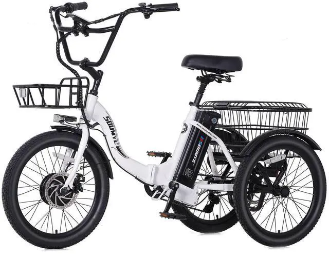 Main image of Electric Tricycle for Adults,20" Folding Electric Trike,3 Wheels Electric Bicycle Bikes, 350W Step-Thru Etrike with 374WH Removable Battery and Large Basket for Women Men