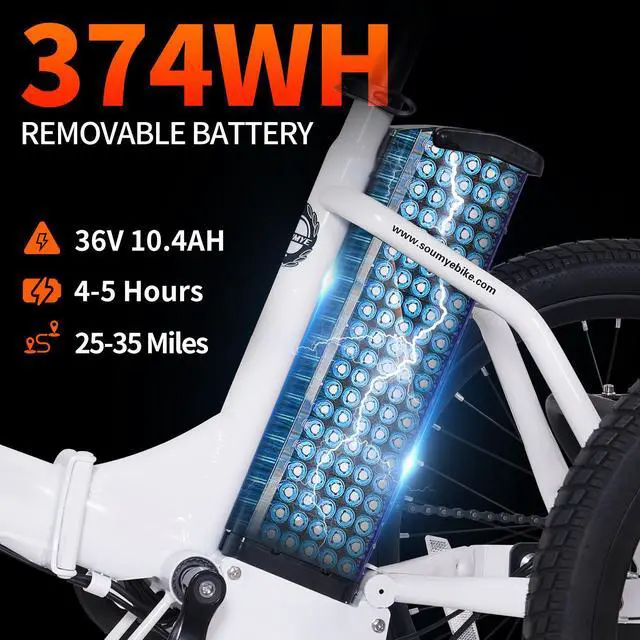 Alt view image 3 of 6 - Electric Tricycle for Adults,20" Folding Electric Trike,3 Wheels Electric Bicycle Bikes, 350W Step-Thru Etrike with 374WH Removable Battery and Large Basket for Women Men