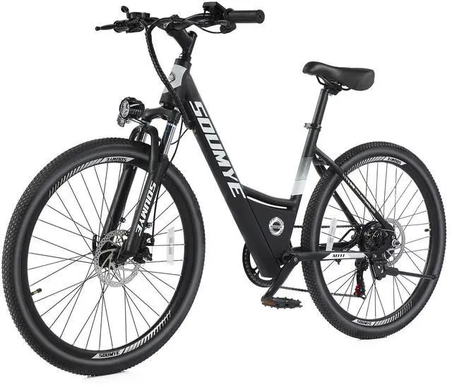 Main image of Electric Mountain Bike for Adults 26" Step-Thru/Over Commuting Ebike for Men Women with Peak Power 540w, 360Wh Built-in Battery, LCD Display, 7 Gears & Front Shock Absorber Step-Thur Black