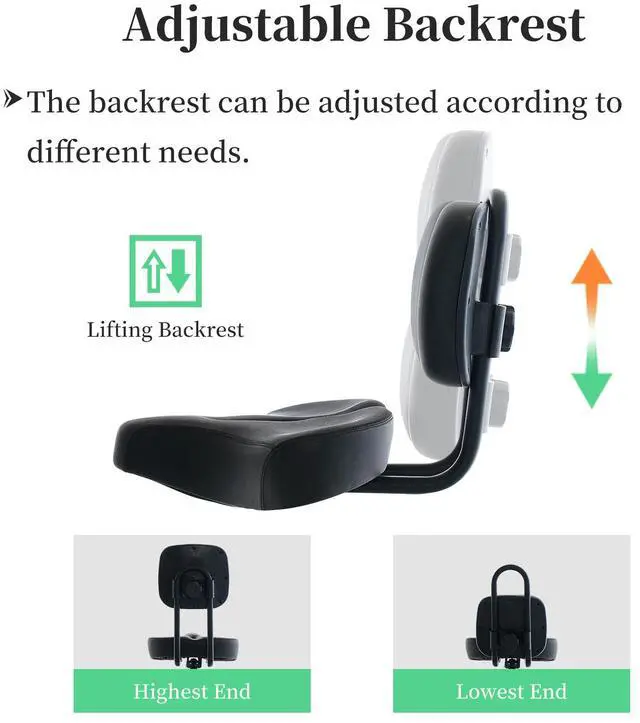 Alt view image 4 of 7 - Oversized Bike Seat, Comfort Bicycle Seat Replacement for Men & Women, Electric Bike Seat Cushion Extra Wide with Backrest, Large Comfy Seat, Soft Cushion,Accessory for Bikes