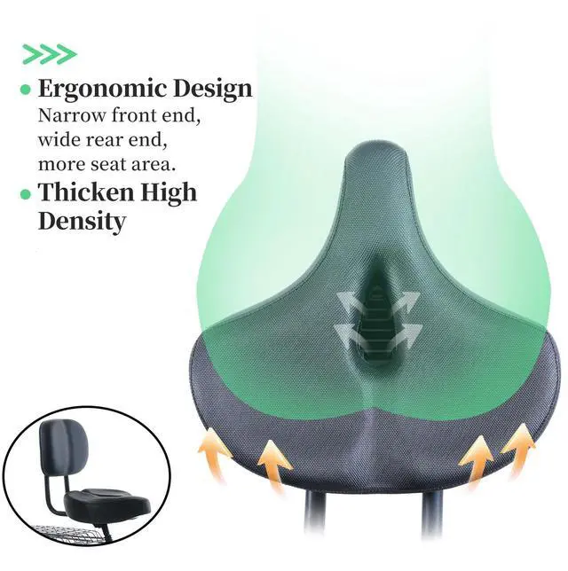 Alt view image 7 of 7 - Oversized Bike Seat, Comfort Bicycle Seat Replacement for Men & Women, Electric Bike Seat Cushion Extra Wide with Backrest, Large Comfy Seat, Soft Cushion,Accessory for Bikes