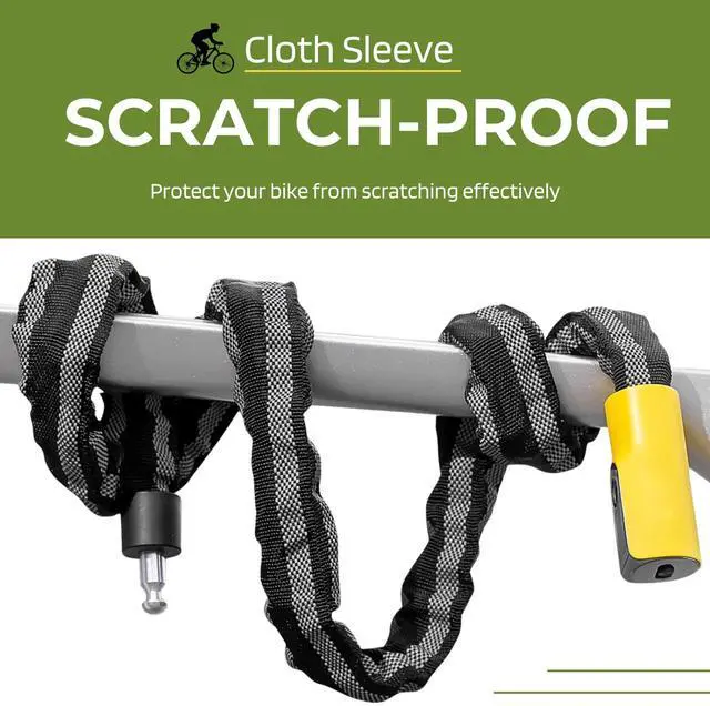Alt view image 2 of 5 - Bike Chain Lock with 2 Keys, 3 Feet Security Long 8mm Steel Chain Heavy Duty Anti-Theft Bicycle Chain Lock for Bike,Tirke, Motorcycle,Scooters, Door, Gate, Fence