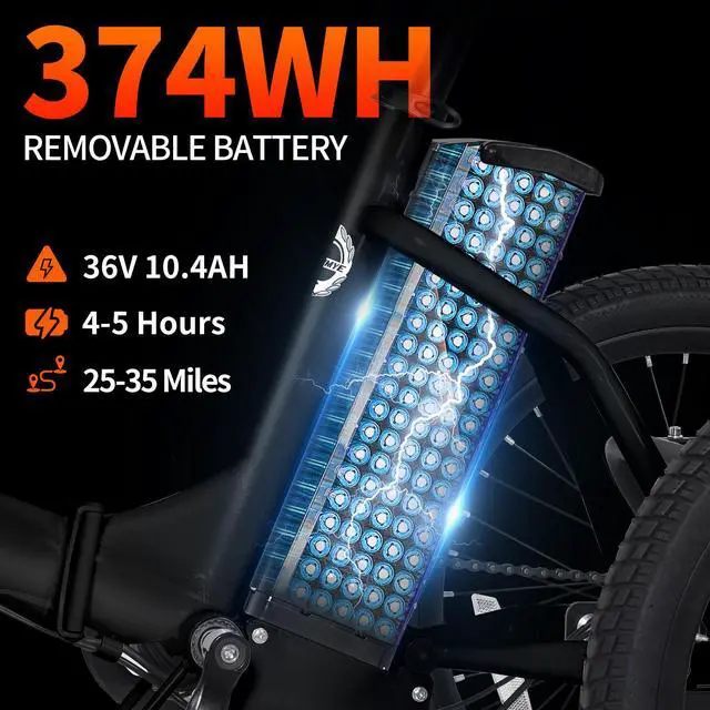 Alt view image 3 of 7 - Narrak Electric Tricycle for Adults,18"x 3.0 Tire Folding Electric Trike,3 Wheels Electric Bicycle Bikes, 350W Step-Thru Etrike with 374WH Removable Battery and Large Basket for Women Men Black