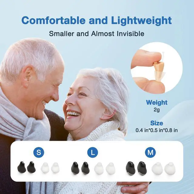 Alt view image 5 of 7 - CHOSGO SmartR OTC Rechargeable Hearing Aids for Senior with Noise Cancelling, Mini Invisible,Portable Charging Box/Case(Beige)