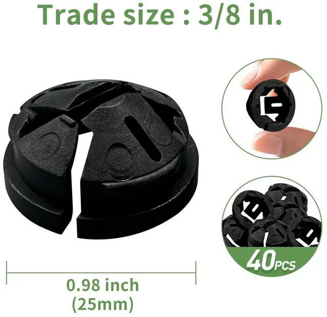 Alt view image 2 of 5 - Arborix Electrical Box Knockout Plugs Junction Box Adapter Clap Connectors Non-metallic Push In Cable Connectors Snap In Conduits Fittings Plastic Knockout Trade Sizes 3/8 Inch 40 Pcs Black