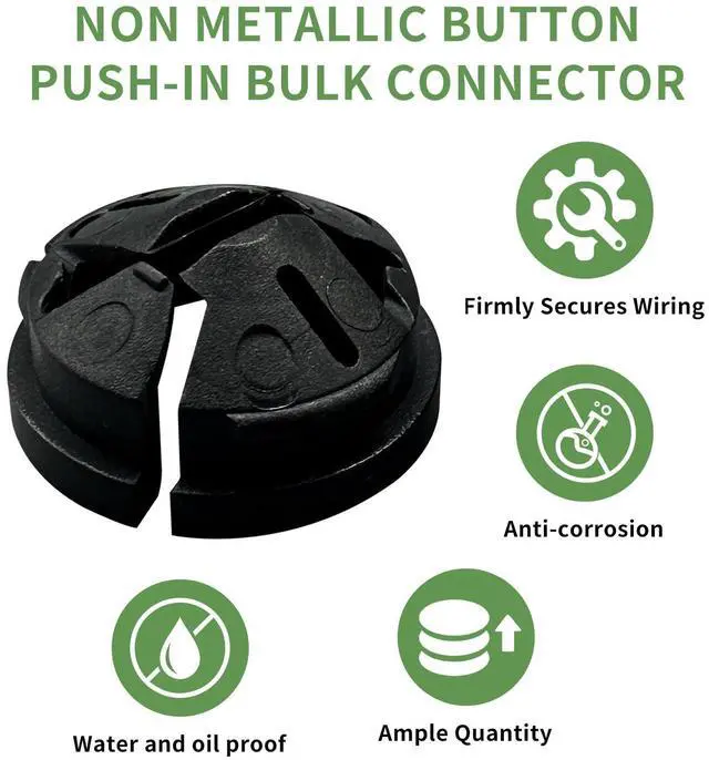 Alt view image 4 of 5 - Arborix Electrical Box Knockout Plugs Junction Box Adapter Clap Connectors Non-metallic Push In Cable Connectors Snap In Conduits Fittings Plastic Knockout Trade Sizes 3/8 Inch 40 Pcs Black