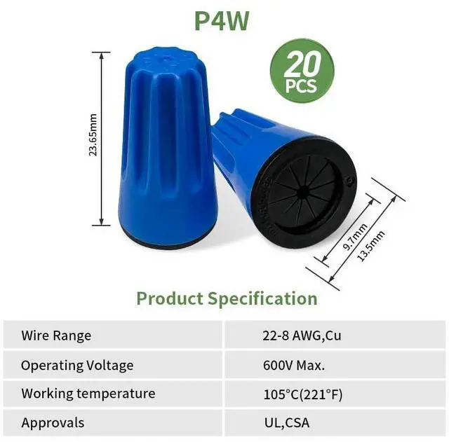 Alt view image 3 of 7 - Waterproof Wire Connectors, Arborix Waterproof Wire Connectors Nuts Set 40 pcs Electrical Connectors Filled with Gel Easy-Twist for Low Voltage and Irrigation Outdoor Landscape Lighting UL Listed