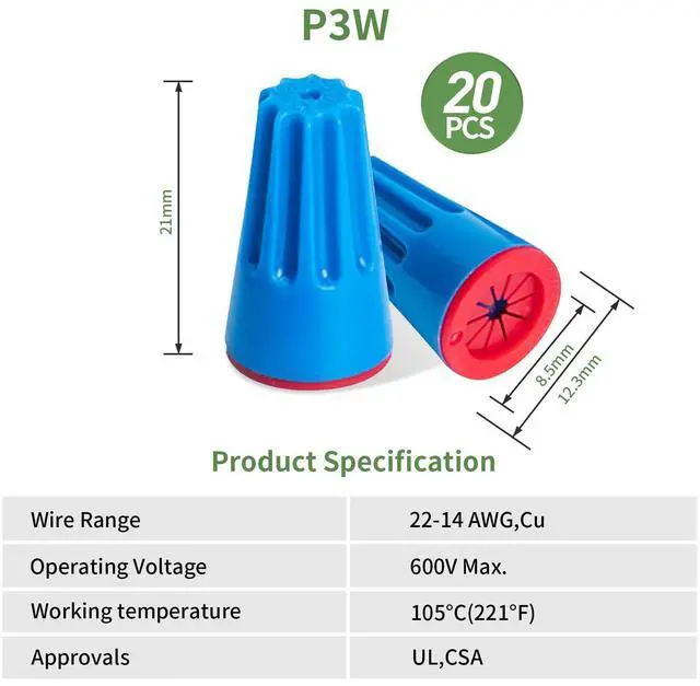 Alt view image 4 of 7 - Waterproof Wire Connectors, Arborix Waterproof Wire Connectors Nuts Set 40 pcs Electrical Connectors Filled with Gel Easy-Twist for Low Voltage and Irrigation Outdoor Landscape Lighting UL Listed