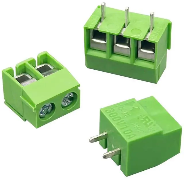 Main image of Arborix Screw Terminal Block PCB Connectors Circuit Board Connectors Mount Screw Terminal Assortment Kit 90 pcs UL Listed for Breadboard Terminal and Audino 0.5 mm 2 Pin 3 Pin Green