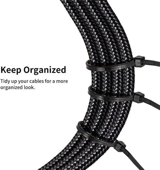 Alt view image 3 of 6 - Kss Zip Ties Outdoor 200 Pack Uv Resistant Cable Ties Heavy Duty Zip Tie 8 Inch Black Small Zipties Multi-Purpose Zip Ties With 50 Pounds Tensile Strength For Indoor And Outdoor Use