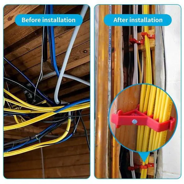 Alt view image 5 of 7 - Arborix Wire Staples Electric Insulated Cable Ethernet Staples 50 Pcs Heavy-Duty Cable Stacker 15/16 in. Multi Wall Clip Cord Tacks for Wires On Wall