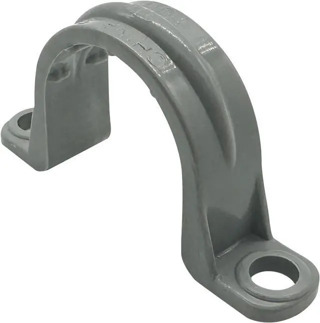 Main image of Arborix PVC Pipe Strap Conduit Clamp 3/4 Inch Plastic Pipe Clamp Pipe Mounting Bracket with 2 Holes for PVC Pipes, Conduit, and Cables, Gray, 40 PCs
