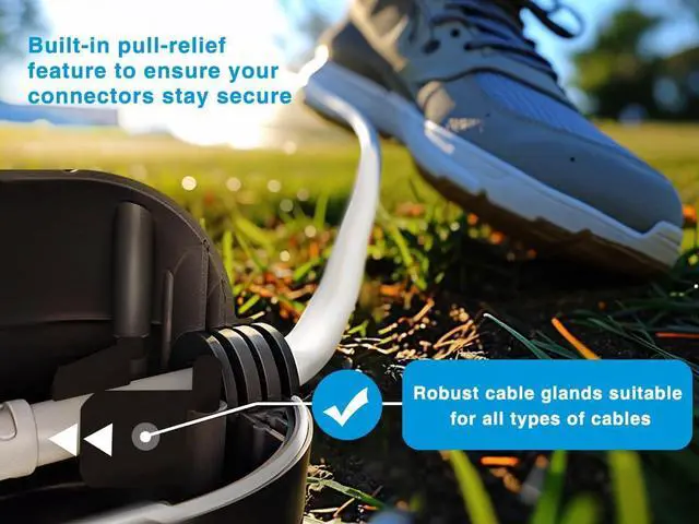 Alt view image 2 of 7 - Extension Cord Cover Outdoor Electrical Box IP54 Waterproof Outdoor Extension Cord Cover, Dicio Weatherproof Box Plug Socket Black Cable Protect Outdoor Outlet, Christmas Holiday Decoration