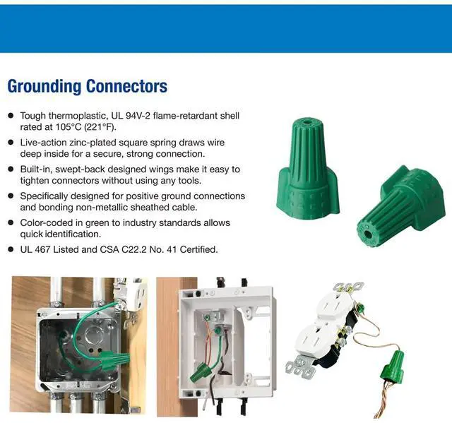 Alt view image 3 of 6 - Arborix Winged Wire Connectors Nuts Easy-Twist 60 PCs, UL Listed Assorted Wire Cap Electrical Connectors Ground Wire connectors Screw Cap Electrical Connectors Kit for Connect Electrical Wiring