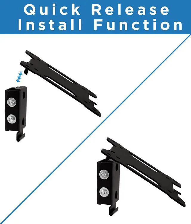 Alt view image 2 of 7 - Tilting TV Wall Mount Bracket for Small TV and Computer Monitors, Low-Profile Design with Quick Release Function, Fits 24, 27, 30 and 32 Inch Screens Up to VESA 100, 44 Lbs Capacity, Black