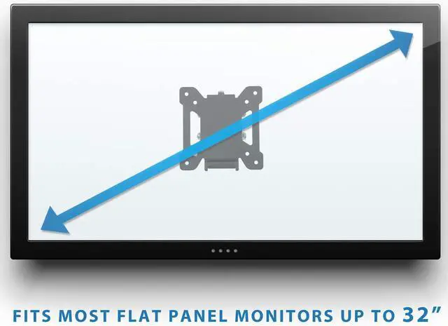 Alt view image 3 of 7 - Tilting TV Wall Mount Bracket for Small TV and Computer Monitors, Low-Profile Design with Quick Release Function, Fits 24, 27, 30 and 32 Inch Screens Up to VESA 100, 44 Lbs Capacity, Black