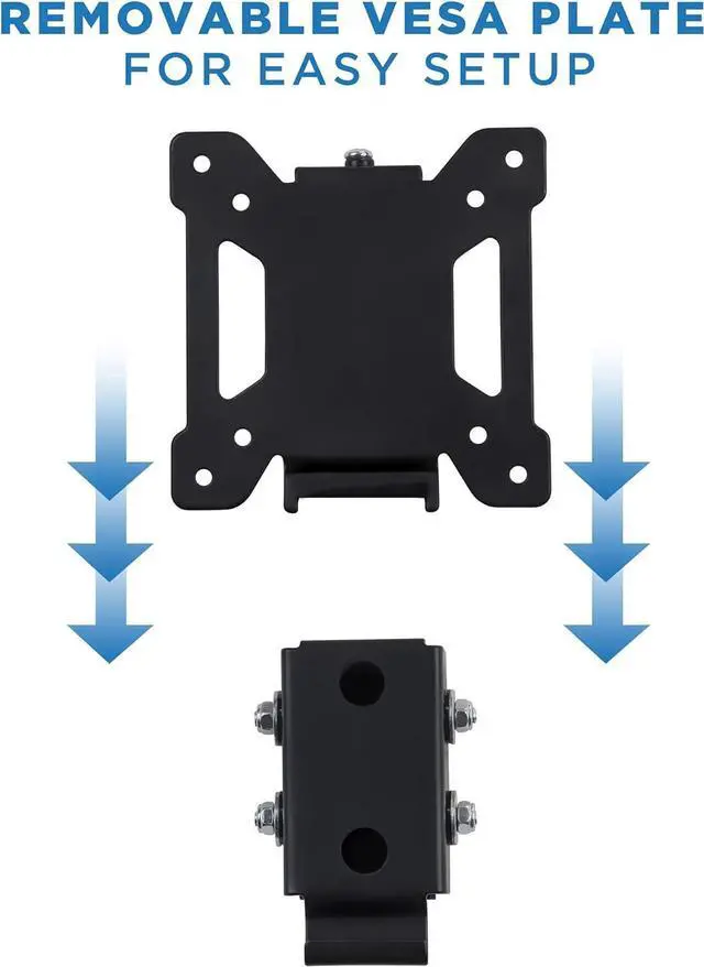 Alt view image 7 of 7 - Tilting TV Wall Mount Bracket for Small TV and Computer Monitors, Low-Profile Design with Quick Release Function, Fits 24, 27, 30 and 32 Inch Screens Up to VESA 100, 44 Lbs Capacity, Black