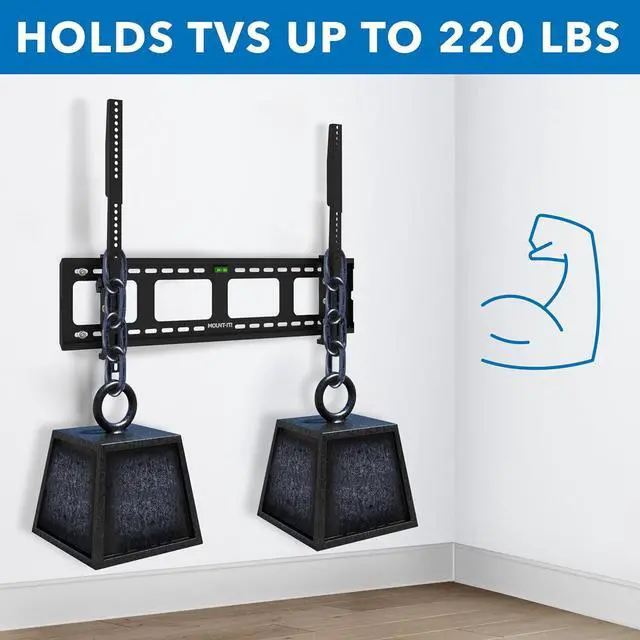 Alt view image 6 of 7 - Heavy-Duty Tilting TV Wall Mount for 43-90 Inch TVs, Low Profile Bracket Supports 220 lbs, Max VESA 800x600 mm, Fits 16/24 Studs, Adjustable Tilt to Reduce Glare