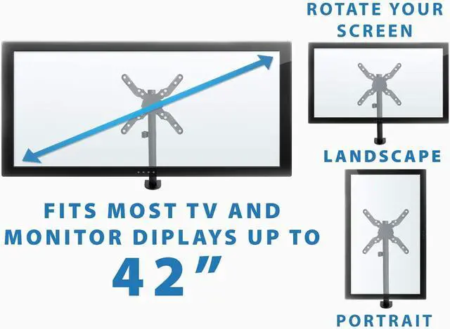 Alt view image 3 of 7 - UltraWide Monitor Mount and TV Desk Mount | Heavy-Duty Height and Tilt Adjustable Monitor Stand for Screens up to 42" | VESA 75x75mm  200x200mm