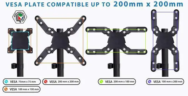 Alt view image 7 of 7 - UltraWide Monitor Mount and TV Desk Mount | Heavy-Duty Height and Tilt Adjustable Monitor Stand for Screens up to 42" | VESA 75x75mm  200x200mm