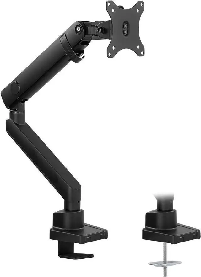 Alt view image 2 of 7 - Single Monitor Arm Mount | Premium Monitor Desk Stand | Articulating Mechanical Spring Arm | Fits 24 27 30 32 Inch VESA 75 100 Compatible Computer Screen | C-Clamp and Grommet Bases