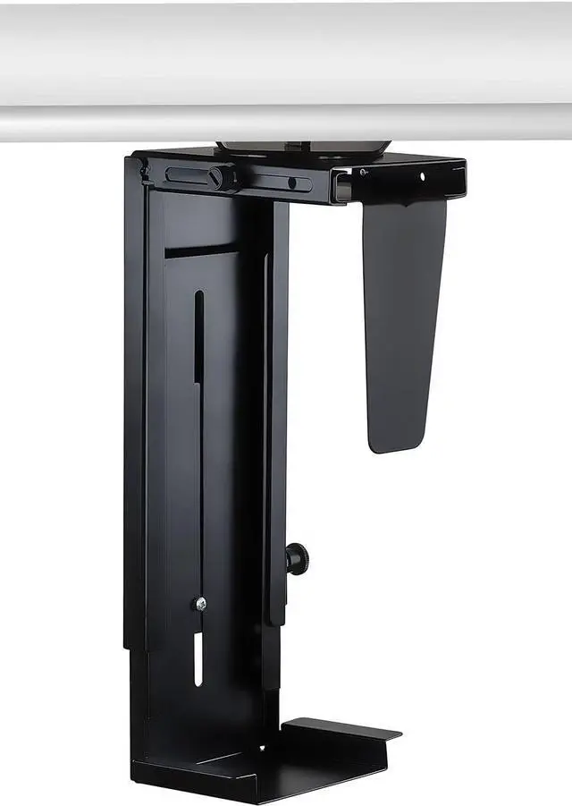 Alt view image 4 of 7 - CPU Under Desk Mount Bracket - Computer Tower Wall and Under Counter Holder, 360 Degree Swivel Adjustable Height and Width Wall-Mountable