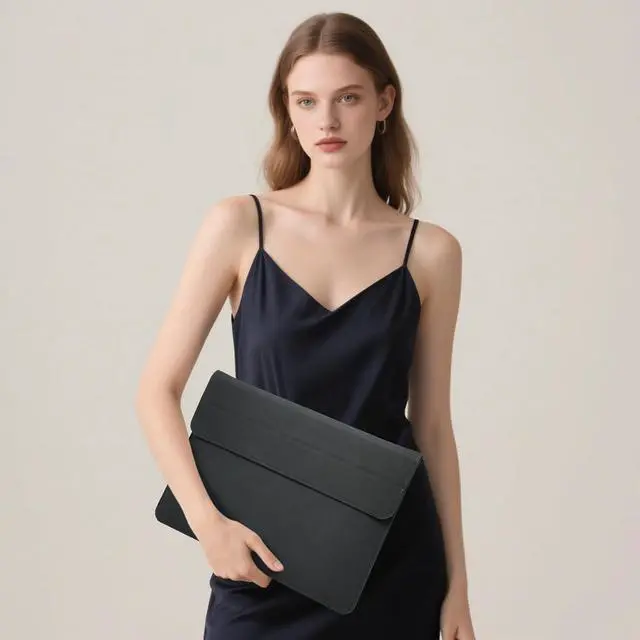 Alt view image 7 of 7 - HYZUO 15 Inch Laptop Sleeve Case with Stand for MacBook Air 15 M4 A3241 M3 A3114 M2 A2941 2025-2023, 15" Surface Laptop 7/6/5/4, MacBook Pro 15 A1990 A1707 2019-2016, with Pouch, Space Gray