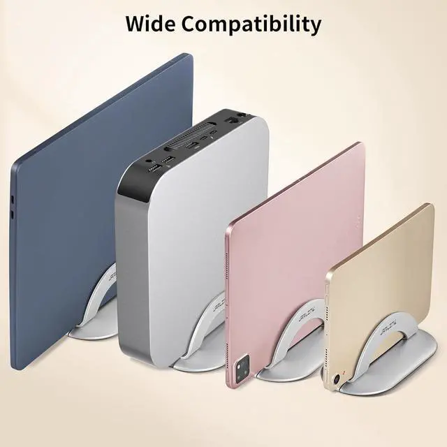 Alt view image 4 of 7 - JARLINK Aluminum Body Vertical Laptop Stand, Adjustable Desktop Stand Holder, Space Saving Laptop Holder Compatible with MacBook/iPad/Surface/Samsung/HP/Dell/Chromebook/Gaming Laptops (Silver)