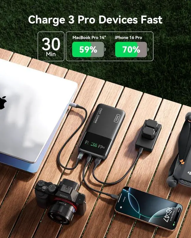 Alt view image 2 of 7 - 140W Power Bank, 27000mAh High Capacity Laptop Portable Charger, USB C in&Out Tablet Powerbank, Digital Display Phone Charger, Travel Charger Compatible with iPhone 16, iPad, MacBook, Laptop etc.