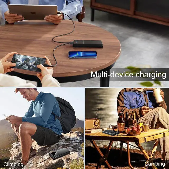 Alt view image 7 of 7 - Portable Charger, 10000mAh Power Bank with PD15w Fast Charging, 4 Outputs 3 Inputs with Built in TypeC, USBA Battery Pack, Compatible with iPhone 16 15 Plus/Pro/Pro Max Samsung S22 S21 Android Phone