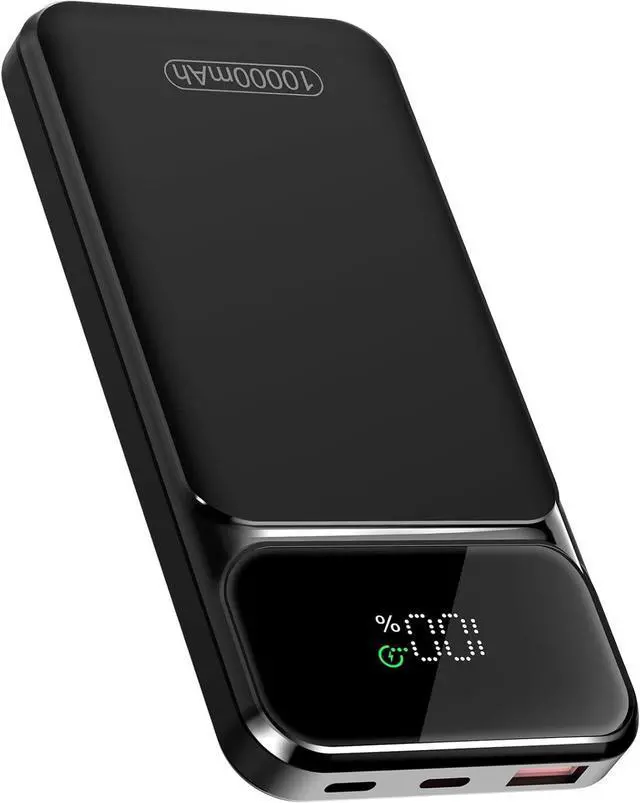Main image of Portable Charger 10000mAh 22.5W Power Bank Fast Charging, PD3.0 QC4.0 PD20W Mini Portable Battery, USB-C Input/Output, LED Digital Display Slim Powerbank for Smartphones Tablets and More, Black (2025)