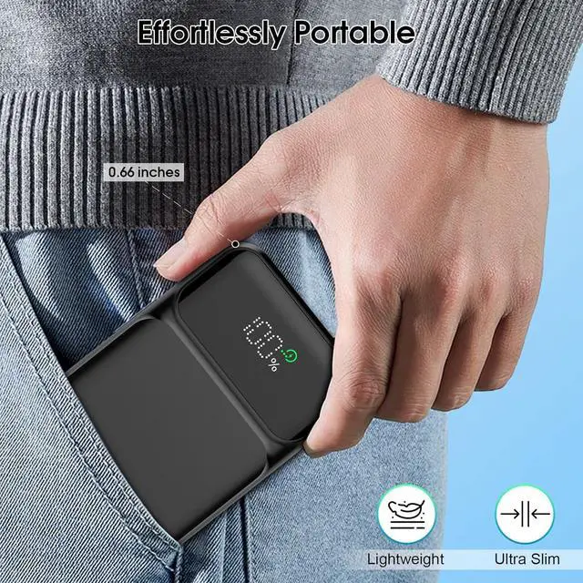 Alt view image 7 of 7 - Portable Charger 10000mAh 22.5W Power Bank Fast Charging, PD3.0 QC4.0 PD20W Mini Portable Battery, USB-C Input/Output, LED Digital Display Slim Powerbank for Smartphones Tablets and More, Black (2025)